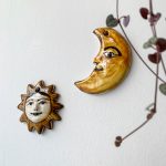 Duo de formes murales en céramique soleil et lune Chineurs du monde